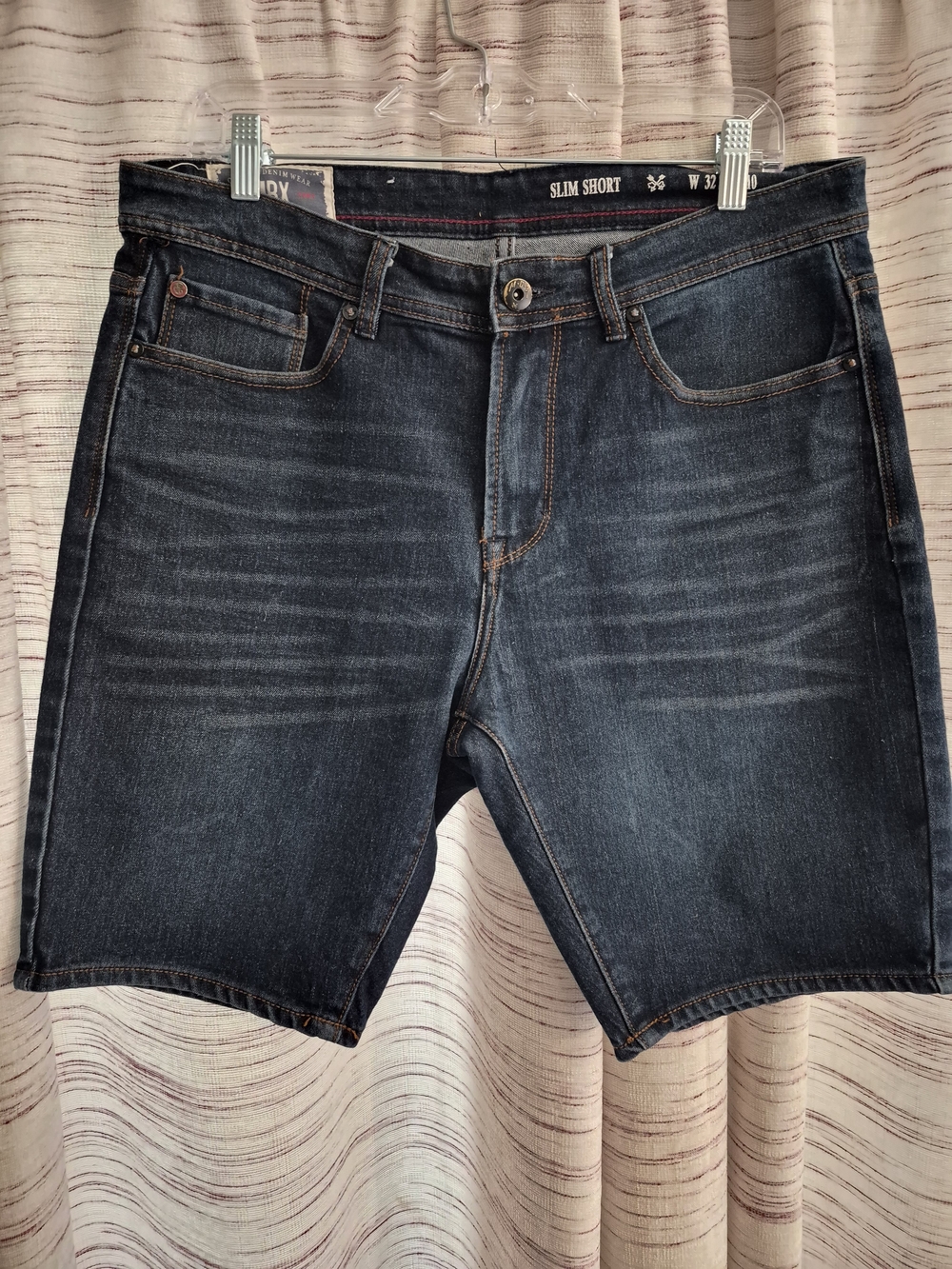 Men's Slim Short Denim Shorts in Dark Blue
